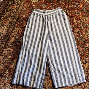 Madewell Wide Leg Pull On Linen Blend Cropped Pants XS